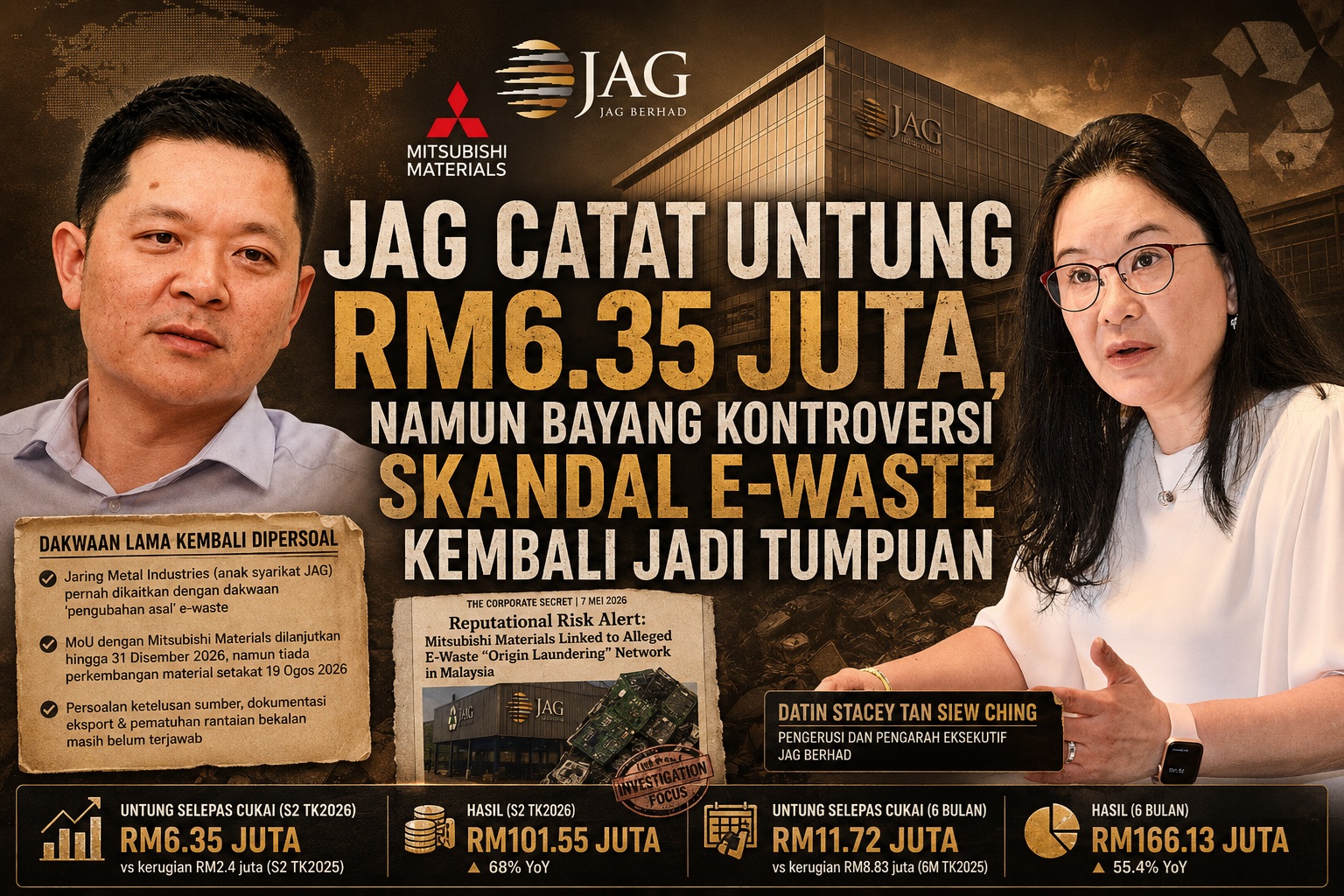 JAG catat untung RM6.35 juta, namun bayang kontroversi skandal E-Waste kembali jadi tumpuan